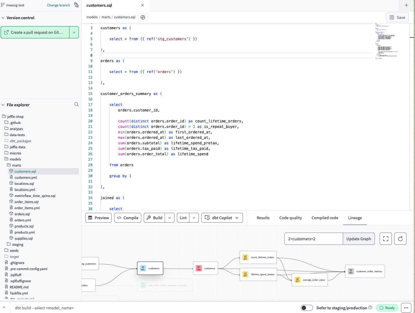 The Cloud IDE layout includes version control on the upper left, files/folders on the left, editor on the right an command/console at the bottom The Cloud IDE layout includes version control on the upper left, files/folders on the left, editor on the right an command/console at the bottom